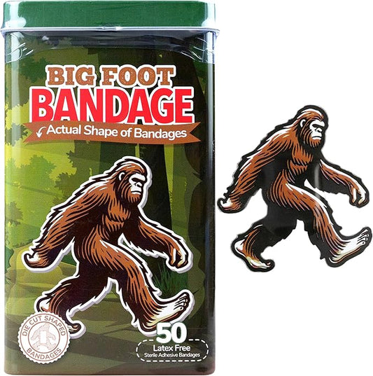 BioSwiss Bandages, Bigfoot Shaped Self Adhesive Bandage, Latex Free Wound Care, Fun First Aid Kit Supplies for Kids and Adults, 50 Count-CubbioJoy