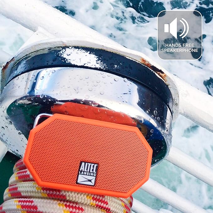 Altec Lansing Mini H2O - Waterproof Bluetooth Speaker, IP67 Certified & Floats in Water, Compact & Portable Speaker for Hiking, Camping, Pool, and Beach,Orange-CubbioJoy