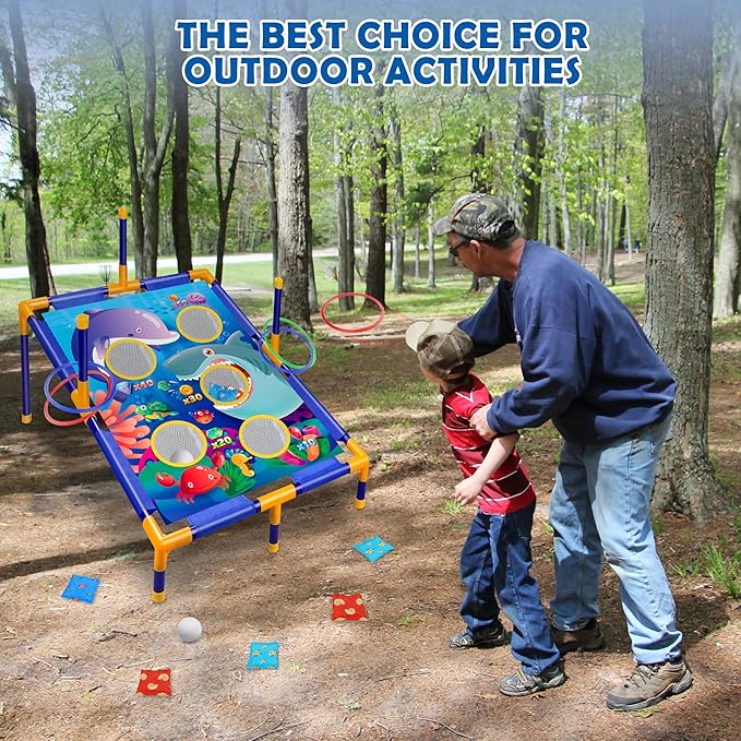 Animal Bean Bag Toss Game Toy Outdoor Toss Game, Family Party Party Supplies for Kids, Gift for Boys Birthday or Christmas for Toddlers Ages 3 4 5 6 Year Old-CubbioJoy