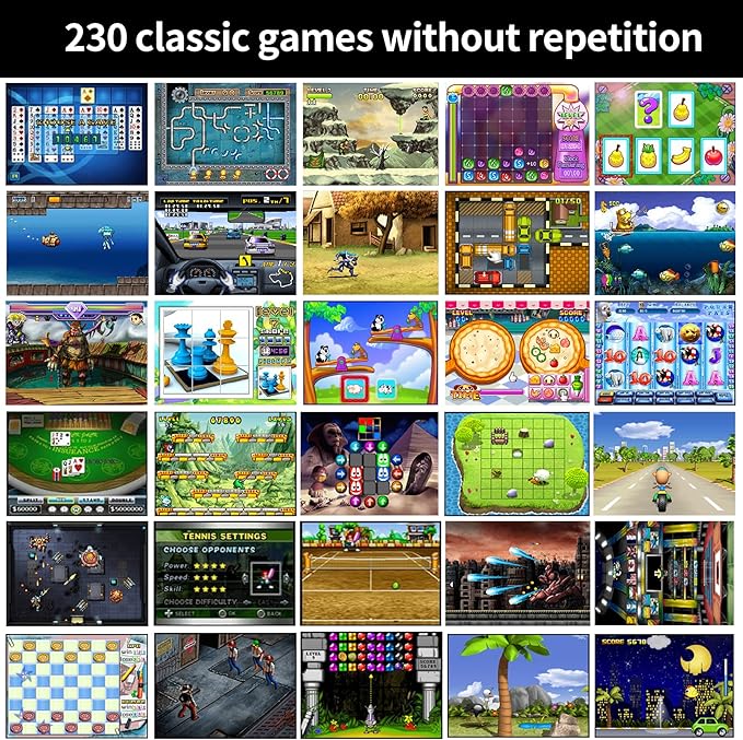 16 Bit Handheld Game for Kids Built-in 230 HD Classic Retro Video Games USB Rechargeable 3.0 Inch Childrens Travel Electronics Toys Portable Gaming Player System Gift for Boys Girls Ages 4-8-12-CubbioJoy
