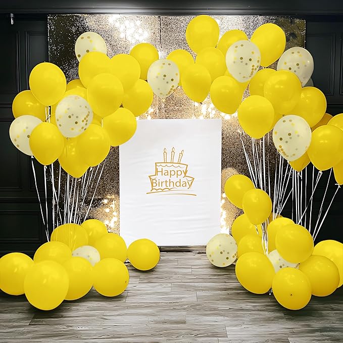 JOYIN 150 Pcs Yellow Balloons, Different Sizes 18 12 10 5 Inch Yellow Latex Balloon Arch Kit with Instruction for Birthday Party Graduation Wedding Holiday Decoration-CubbioJoy