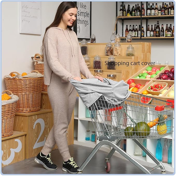 Car Seat Covers Baby - Multi-use Cover Carseat Canopy, Breathable Breastfeeding Cover, Car Seat Covers for Bbies, Boys & Girls Shower Gifts (Knit Grey)-CubbioJoy