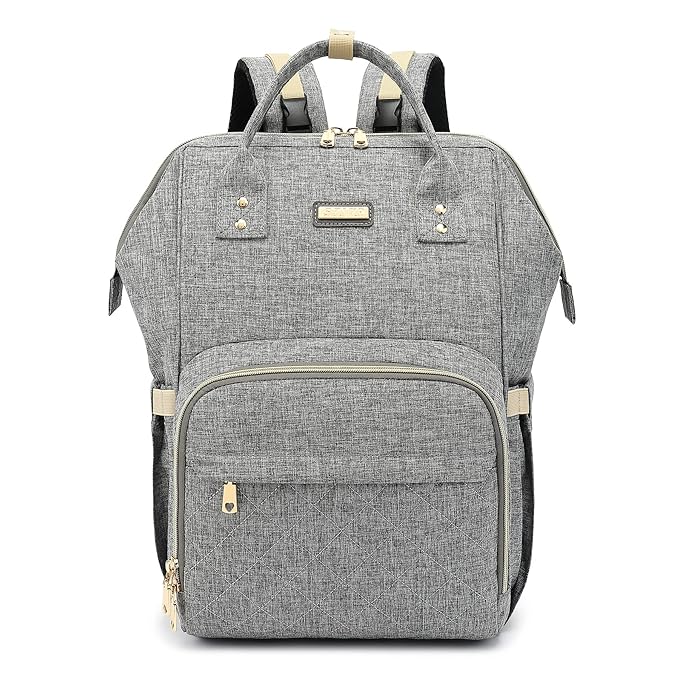 Diaper Bag Backpack, Diaper Bags for Baby Girls Boys, Baby Bags for Moms Dads, Nappy Changing Bag with Insulated Pockets,Multi-functional Waterproof Backpack with Stroller straps - Grey-CubbioJoy