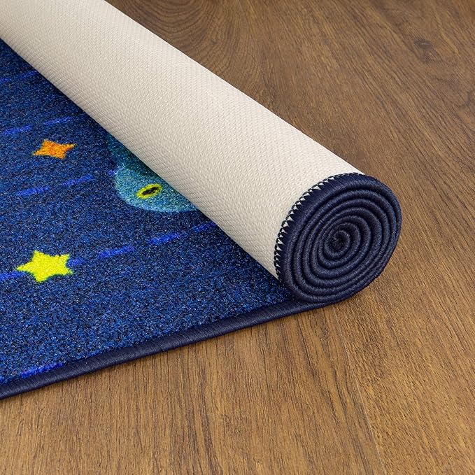 KC Cubs 8x10 Outer Space Solar System Toy Car Road Rug – Educational Play Mat Carpet for Kids, Toddlers, Nursery, Classroom, Playroom, Baby Daycare-CubbioJoy