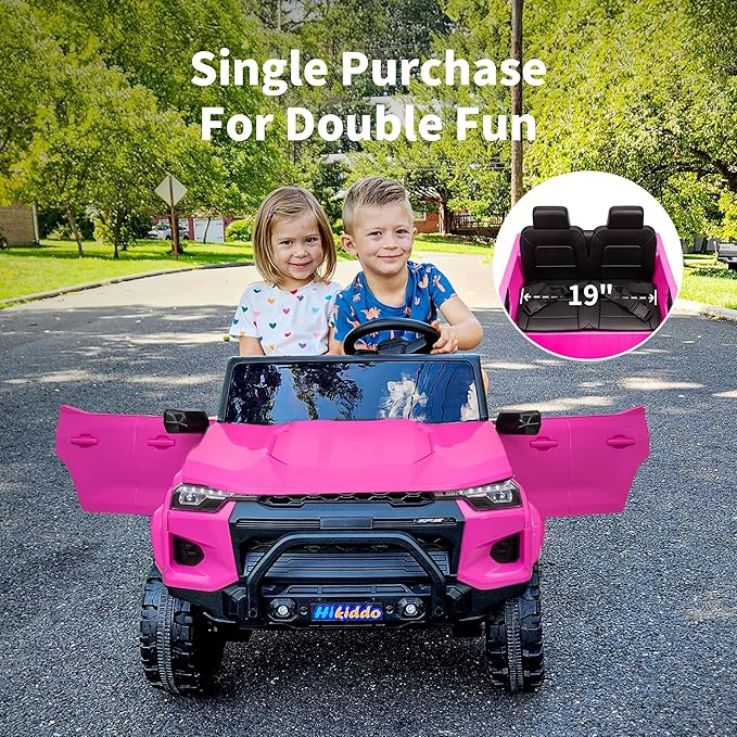 24V 2 Seater Ride on Toy for Big Kids, Electric SUV Kids Car to Drive w/Parent Remote, 2WD/4WD Switchable - Pink-CubbioJoy