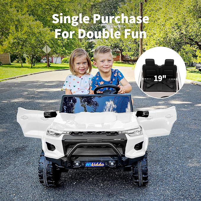 24V 10Ah Ride on Toy for Big Kids, 4WD 2 Seater Electric SUV Kids Car to Drive w/Remote Control, 4x200W Motors - White-CubbioJoy