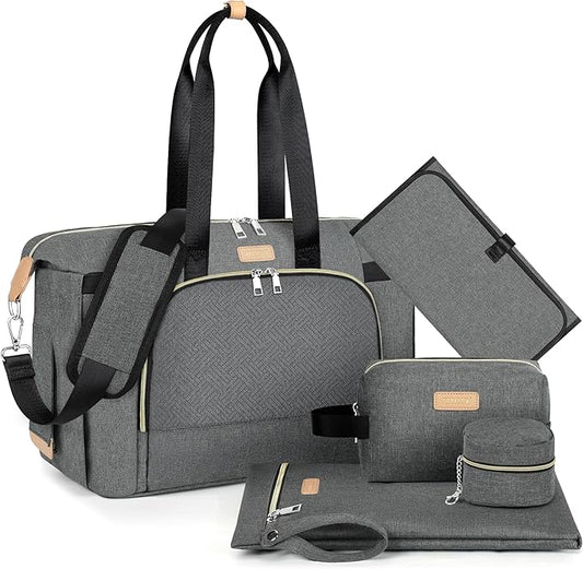 ITIEZY Diaper Bag Tote for Baby - Large Mommy Bag with Portable Changing Pad Pacifier Case, Hospital Bags Travel Baby Bag-CubbioJoy