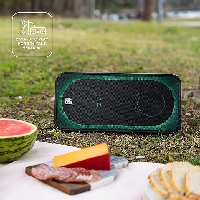 Altec Lansing Shockwave 200 Wireless Party Speaker 180W Bluetooth Speaker with a Long Lasting 12 Hour Battery, Multi LED Party Modes, Multiple bass Boost Modes, Party Sync, AM/FM Radio-CubbioJoy