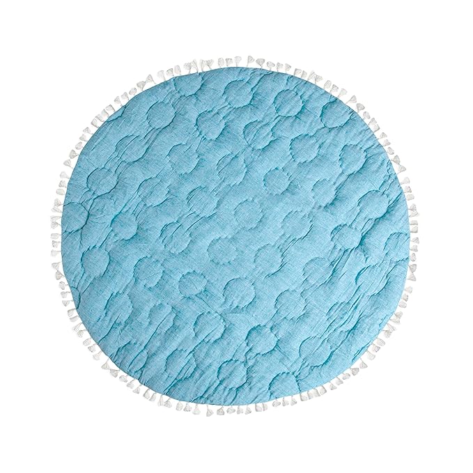 Crane Baby Activity Mat, Baby Play Mat Whale Print, Ocean Nursery Decor for Boys & Girls, Infant Tummy Time Floor, Ocean Nursery Decor, 40" x 40"-CubbioJoy