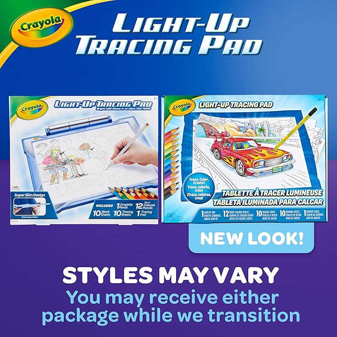Crayola Light Up Tracing Pad - Blue, Drawing & Tracing Projector for Kids, Sketching Light Box Table, Toys for Kids, Gift for Girls & Boys, Ages 6+-CubbioJoy