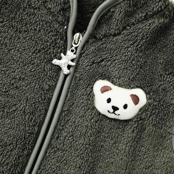 Baby Boys Girls Fleece Vest Zip Up Cute Bear Jackets Fuzzy Fall Winter Warm Clothes Newborn Outwear for Toddler Infant-CubbioJoy