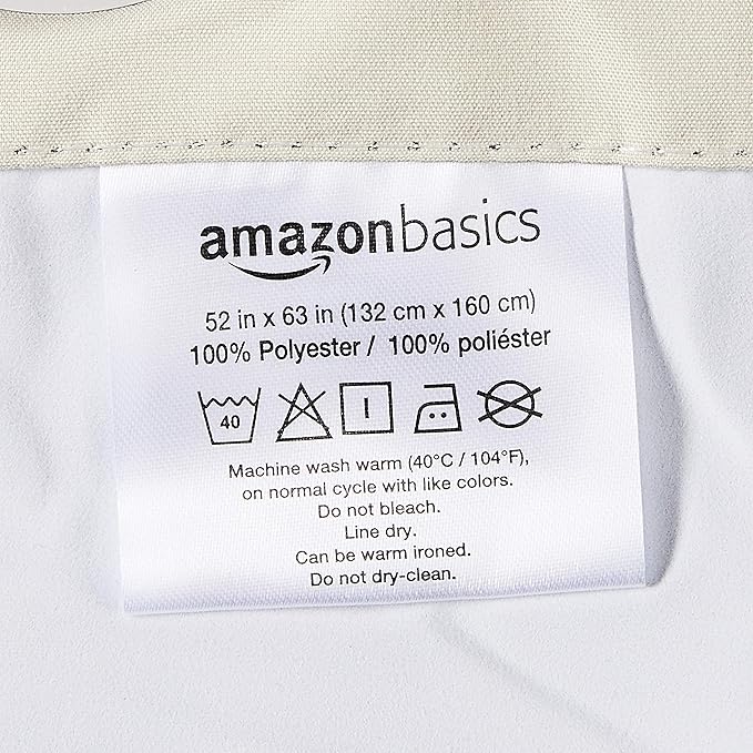 Amazon Basics Room Darkening Blackout Window Curtains 2 Panels with Grommets, for Living Room and Bedroom, 52 x 84 inches, Beige-CubbioJoy