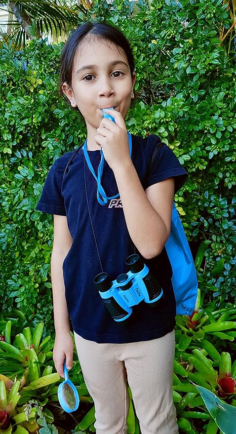 Adventure Kidz - Outdoor Exploration Kit, Children’s Toy Binoculars, Torch, Compass, Whistle, Magnifying Glass, Backpack. Great Kids Gift Set for Camping, Hiking, Educational and Pretend Play.-CubbioJoy