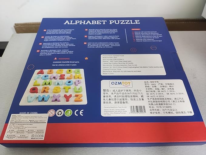 Coogam Wooden Alphabet Puzzle – ABC Letters Sorting Board Blocks Montessori Matching Game Jigsaw Educational Early Learning Toy Gift for Preschool Year Old Kids-CubbioJoy