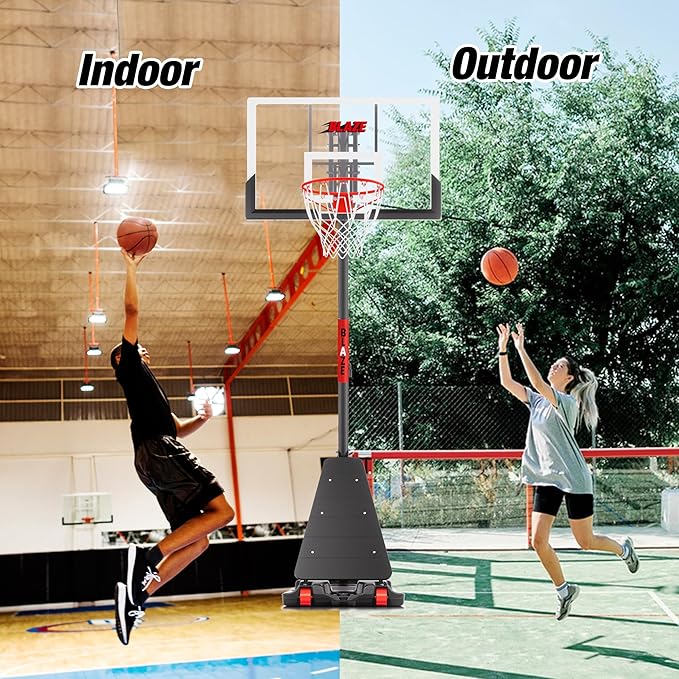 Basketball Hoop Outdoor 10 FT Height Adjustable, Portable Basketball Goals Systems with 45" Backboard for Youth Adults Kids - Backyard, Driveway, Indoor Play-CubbioJoy