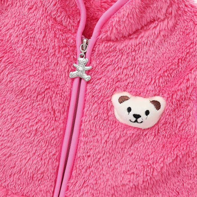 Baby Boys Girls Fleece Vest Zip Up Cute Bear Jackets Fuzzy Fall Winter Warm Clothes Newborn Outwear for Toddler Infant-CubbioJoy