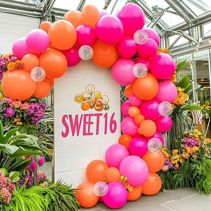 JOYIN 150 Pcs Orange Balloons, Different Sizes 18 12 10 5 Inch Orange Latex Balloon Arch Kit with Instruction for Birthday Party Graduation Wedding Holiday Decoration-CubbioJoy