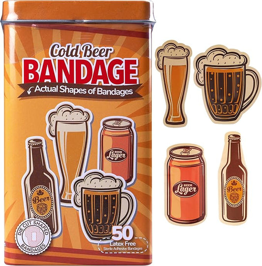 BioSwiss Bandages, Cold Beverage Shaped Self Adhesive Bandage, Latex Free Wound Care, Fun First Aid Kit Supplies for Adults, 50 Count-CubbioJoy