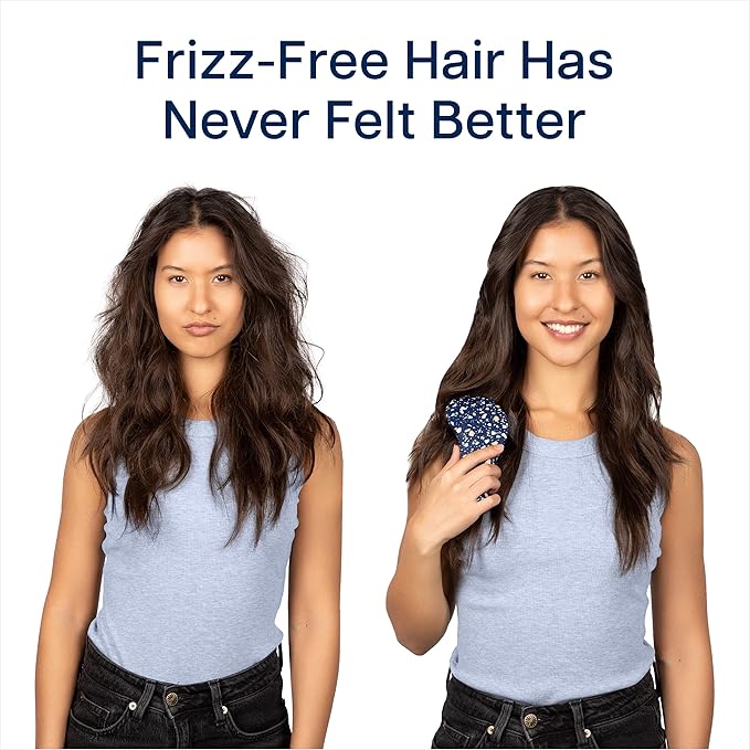 Crave Naturals Glide Thru Hair Brush - Detangler Brush for Curly, Straight, Wet or Dry Hair - Gentle Detangling Brushes for Adults, Kids, Toddlers - Hair Accessories for Women, 7.5"x3" - Terazzo-CubbioJoy