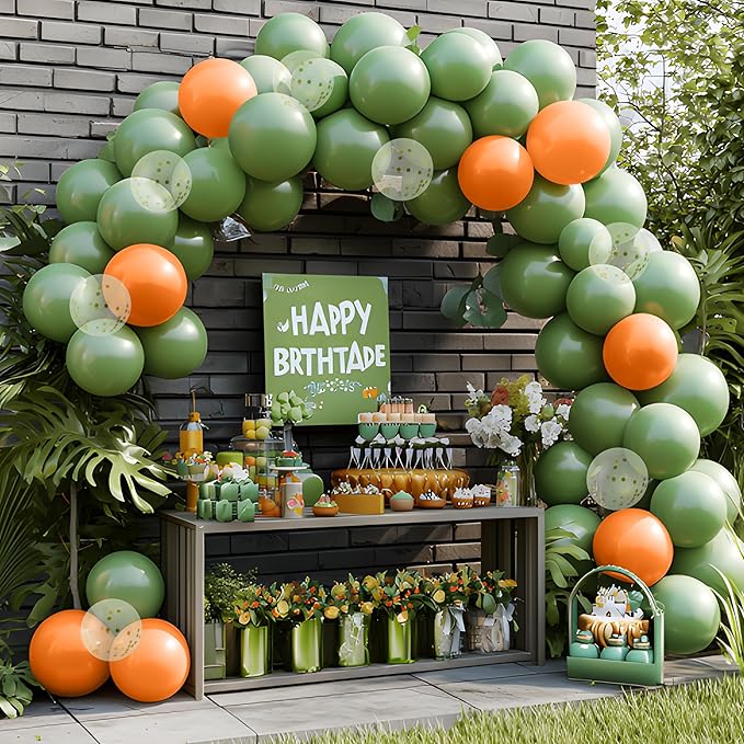 JOYIN 150 Pcs Sage Green Balloons, Different Sizes 18 12 10 5 Inch Sage Green Latex Balloon Arch Kit with Instruction for Birthday Party Graduation Wedding Holiday Decoration-CubbioJoy
