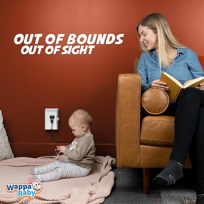 Clear Outlet Cover Box [Patented] Double Lock for Much Better Toddler Proofing, Easier Operation, Simple 3 Step Install with Included Screws. Provides Extra Space Inside for Plugs-CubbioJoy