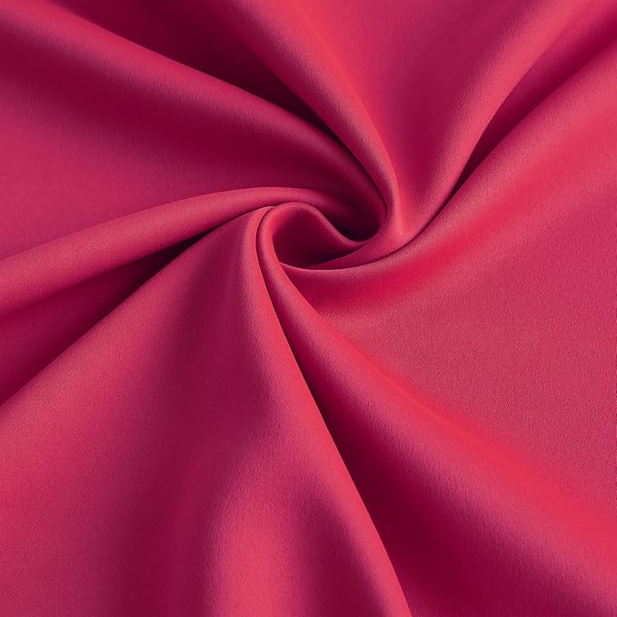 KEQIAOSUOCAI Pinch Pleat Curtains 92 Inches Long,Home Fashion Microfiber Thermal Insulated Solid Pleated Room Darkening Curtain for Bedroom (Hot Pink, 2 Panels, 40 inch Wide by 92 Long)-CubbioJoy