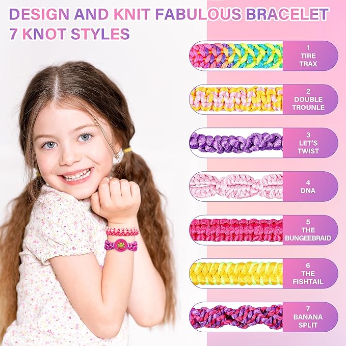 Dpai Friendship Bracelet Making Kit for Girls,DIY Arts and Crafts Toys,Jewelry String Maker Kit,The Best Birthday Gifts Ideas for Girls 6 7 8 9 10 11 12+ Years Old（Purple）-CubbioJoy