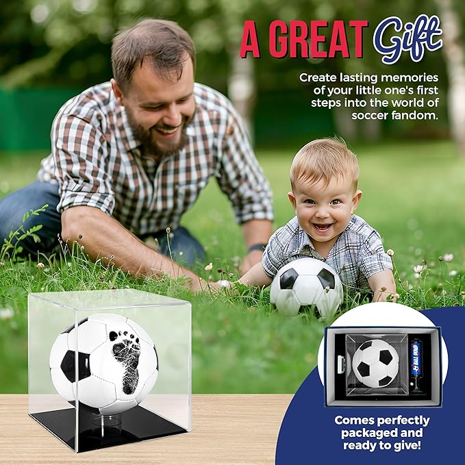 Circa Print Baby Soccer Ball Handprint Kit, Ink Pad for Hand and Footprints - Unique Keepsake for Dads, Baby Shower Present for Moms, Newborn Gift-CubbioJoy
