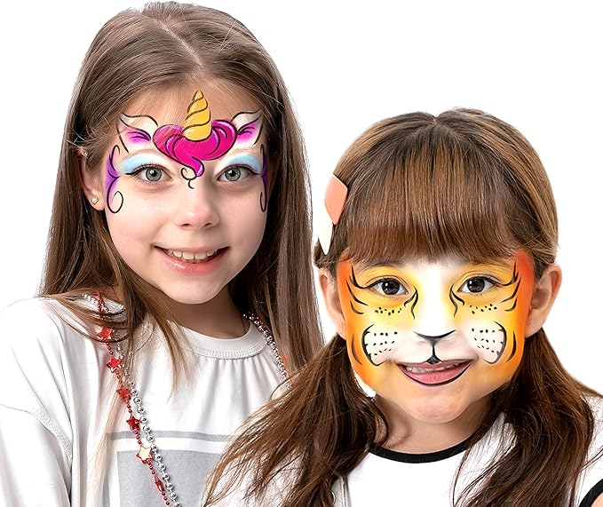 42PCS Face and Body Paint Crayons, XL Face Painting Kit Safe and Non-Toxic Ultimate Party Pack Including 14 Metallic Colors for Birthday Makeup Party Supplies, Festivals, Gifts for Kids Girls Boys-CubbioJoy