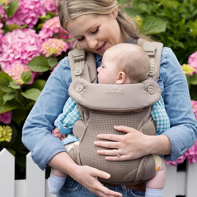 Joie Savvy Air 4-in-1 Mesh Baby Carrier – Breathable, Ergonomic Baby Carrier with 4 Carry Positions, Cooling Mesh Fabric, Padded Straps, and Lumbar Support (Bisque)-CubbioJoy