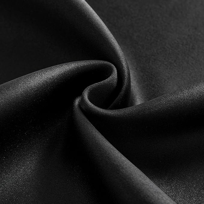 Joydeco Custom Blackout Curtains for Bedroom, 1 Panel Room Darkening Curtains & Drapes for Living Room Window Rod Pocket Back Tab (Custom Size,Black)-CubbioJoy