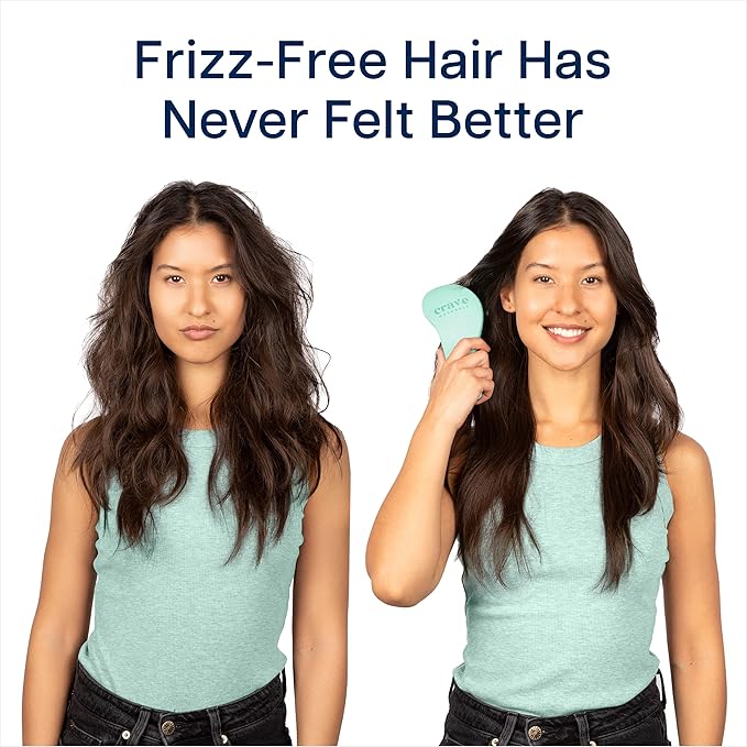 Crave Naturals Glide Thru Detangling Brush for Natural, Curly, Straight, Wet or Dry Hair - Gentle Detangler Styling Tool for Adults, Kids, Toddlers and Little Girls - 7.5 x 3 in, Turquoise-CubbioJoy
