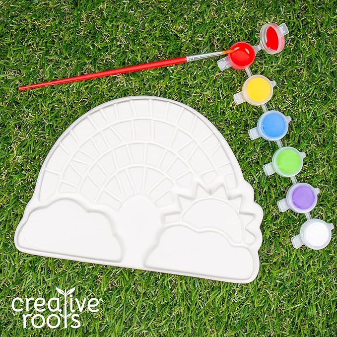 Creative Roots Paint Your Own Rainbow Stepping Stone Craft Kits for Kids, Ceramics to Paint, Ages 6+-CubbioJoy