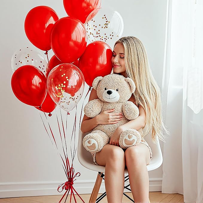 JOYIN 150 Pcs Red Balloons, Different Sizes 18 12 10 5 Inch Red Latex Balloon Arch Kit with Instruction for Birthday Party Decoration Graduation Wedding Holiday-CubbioJoy