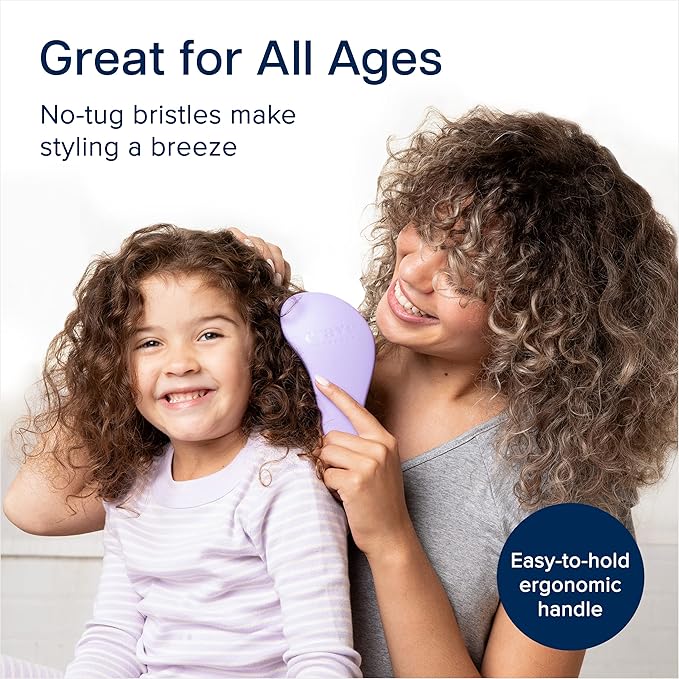 Crave Naturals Glide Thru Hair Brush - Detangler Brush for Curly, Straight, Wet or Dry Hair - Gentle Detangling Brushes for Adults, Kids, Toddlers - Hair Accessories for Women, 7.5x3" - Purple-CubbioJoy