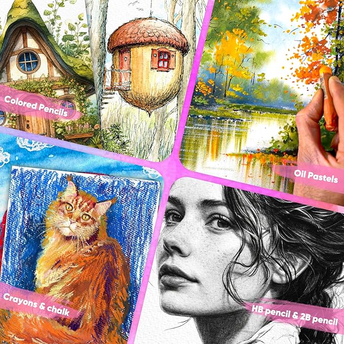 180 Sheets Sketch Paper, 9" x 12" Acid Free Artist Art Easel Drawing Painting Writing Sketching Book Paper Bulk, Study Essentials College Office School Supplies for Kids Students Adults Beginners-CubbioJoy