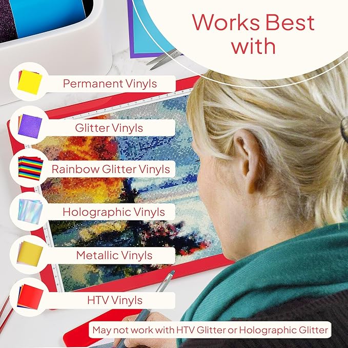 iVyne Rechargeable A4 Light Pad for Tracing & Weeding - LED Light Board for Weeding Vinyl - for Cricut Vinyl Weeding Tools - Ultra-Thin & Portable - Perfect for Artists & Crafters - Red-CubbioJoy