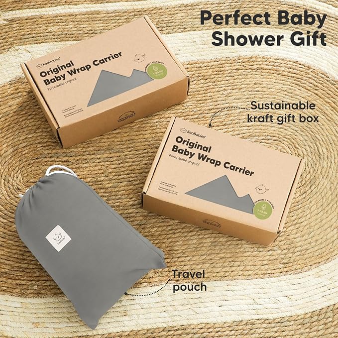 KeaBabies Baby Wrap Carrier - All in 1 Original Baby Carrier Newborn to Toddler Sling, Easy to Wear, Hands Free Bonding, Lightweight, Breathable Infant Wraps (Graphite)-CubbioJoy