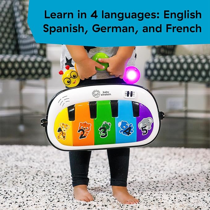 Baby Einstein 4-in-1 Kickin' Tunes Music and Language Play Gym and Piano Tummy Time Activity Mat-CubbioJoy