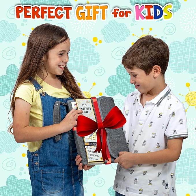 Activity Book for Girls and Boys - Premium Case Includes Large 60-page - 420 Stickers, Rainbow Scratch Papers, Reusable Stickers, Coloring Pencils, Numbers and Letters Stencil - Educational Toys Gift-CubbioJoy