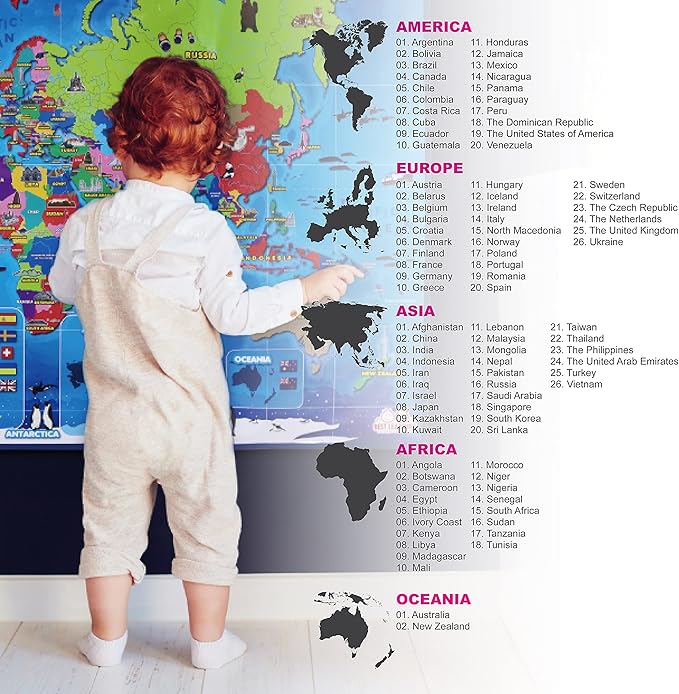 BEST LEARNING i-Poster My World Interactive Map - Educational Talking Toy for Kids of Ages 5 to 12 Years Old-CubbioJoy