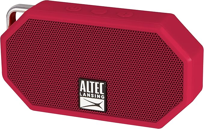 Altec Lansing Mini H2O - Waterproof Bluetooth Speaker, IP67 Certified & Floats in Water, Compact & Portable Speaker for Hiking, Camping, Pool, and Beach, Red-CubbioJoy