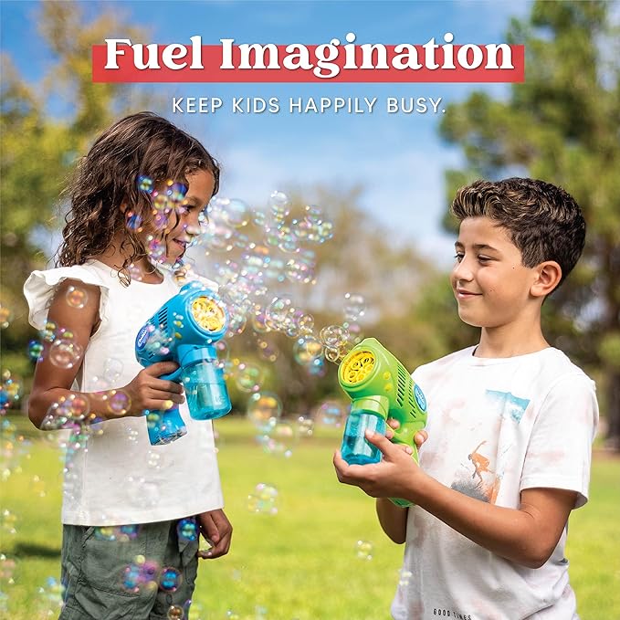 JOYIN 2 Kids Bubble Gun with 2 Bottles Refill Solution, Bubble Machine Gun for Toddlers 1-3 Kids 4-8, Party Favors, Summer Toy, Outdoors, Easter, Birthday Gift-CubbioJoy