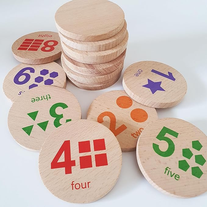 bee smart Wooden Memory Game - Matching Memory Game for Kids 3 and Up, 16Pcs | Educational Toy for Preschool Toddlers Board Games (Numbers)-CubbioJoy
