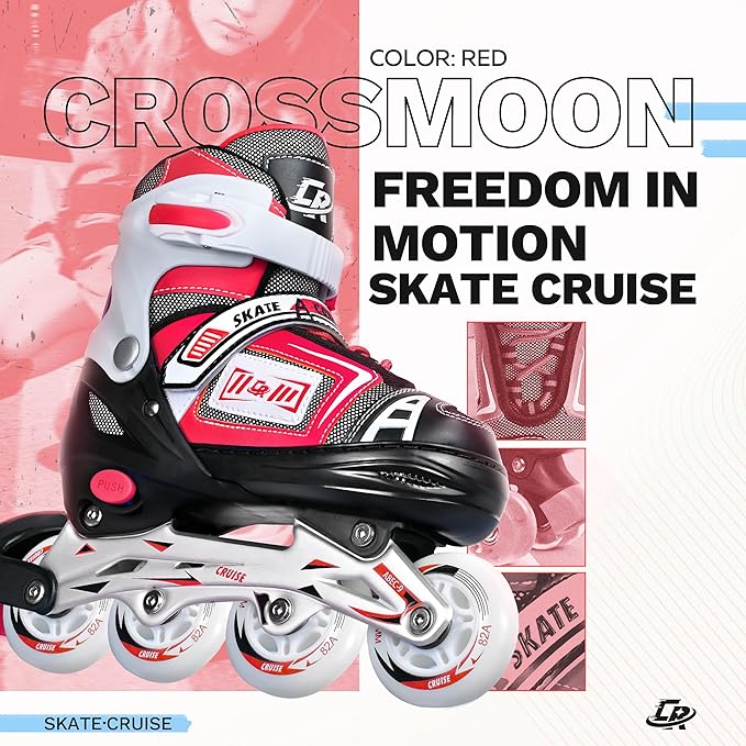 Adjustable Inline Skates for Kids, Teens, and Adults – ABEC-7 Bearings, PU Wheels, Comfortable Fit, for Indoor and Outdoor Skating-CubbioJoy