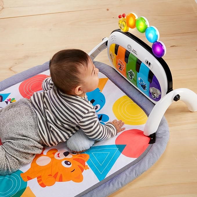 Baby Einstein 4-in-1 Kickin' Tunes Music and Language Play Gym and Piano Tummy Time Activity Mat-CubbioJoy