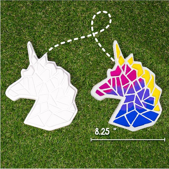 Creative Roots Mosaic Unicorn Stepping Stone, Includes 7-Inch Ceramic Stone & 6 Vibrant Paints, DIY Garden Stepping Stone Kit for Kids Ages 6+-CubbioJoy