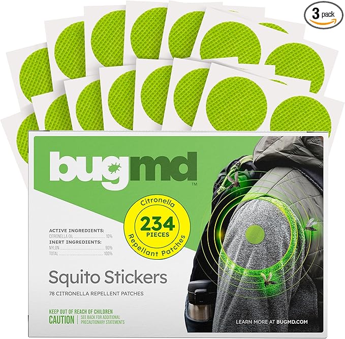 BugMD Squito Stickers Mosquito Repellent Patch for Adults (234 Stickers), Safe & Effective Insect Repellent Patches for Toddlers, Kids, Camping, Beach & Outdoor Essentials-CubbioJoy