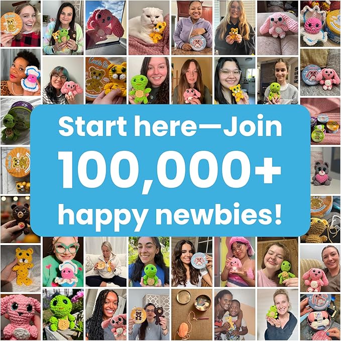 Cookie Box Crochet Kit for Beginners - Learn to Craft Amigurumi Stuffed Animals - Knitting Gift for Kids and Adults - Beginner-Friendly Yarn - Stitch-by-Stitch Video Tutorial - Leopard Leo-CubbioJoy