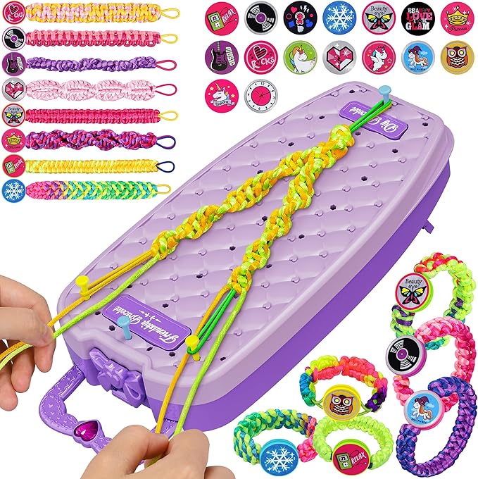 Dpai Friendship Bracelet Making Kit for Girls,DIY Arts and Crafts Toys,Jewelry String Maker Kit,The Best Birthday Gifts Ideas for Girls 6 7 8 9 10 11 12+ Years Old（Double Purple-CubbioJoy